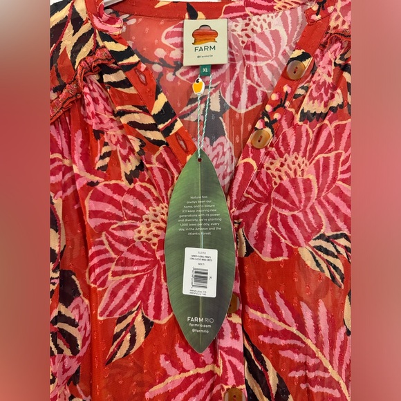 Farm Rio Mixed Floral Maxi Dress NWT - Picture 10 of 11
